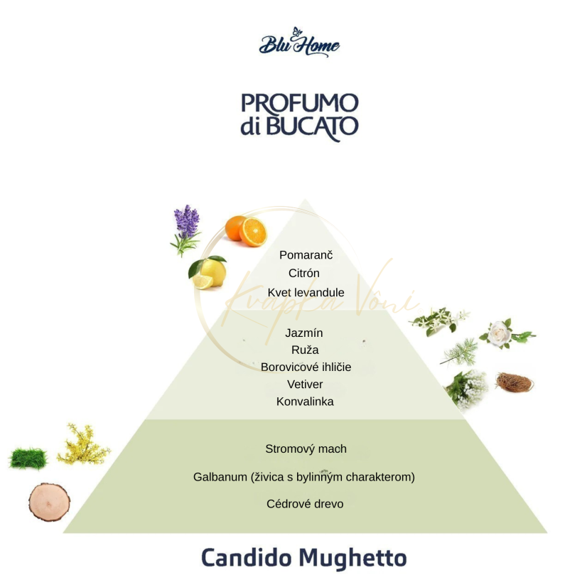 Blu Home parfum na pranie CANDIDO MUGHETTO - Konvalinka - Varianty: 500 ml / 100 praní